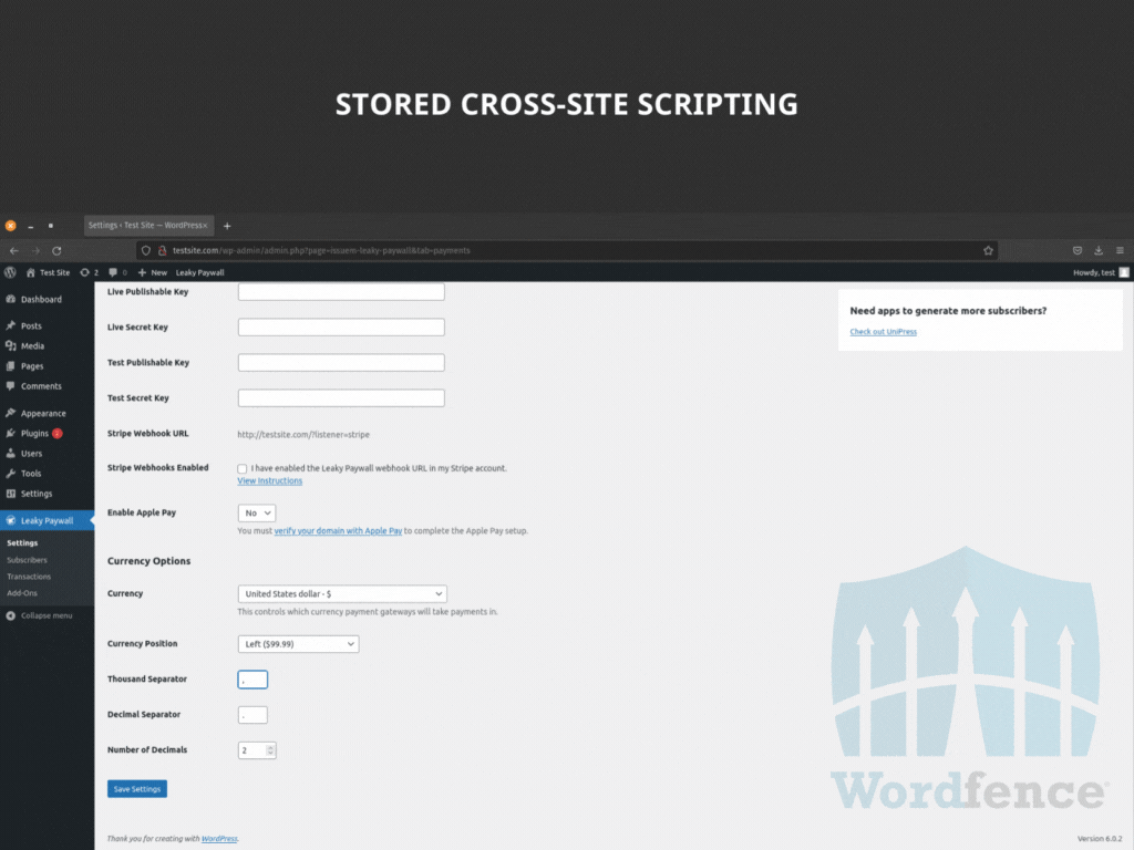 WordPress core <= 6.0.2 - Cross-Site Scripting (XSS) vulnerability