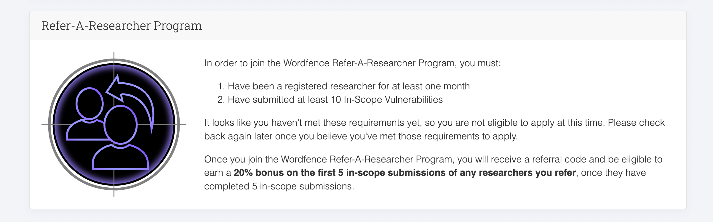 Wordfence Bug Bounty Program Refer A Researcher Eligibility Requirements